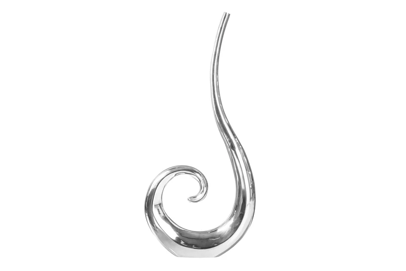 Lot de 2x Vase moderne WAVE XL 106cm aluminium argenté décoration polie