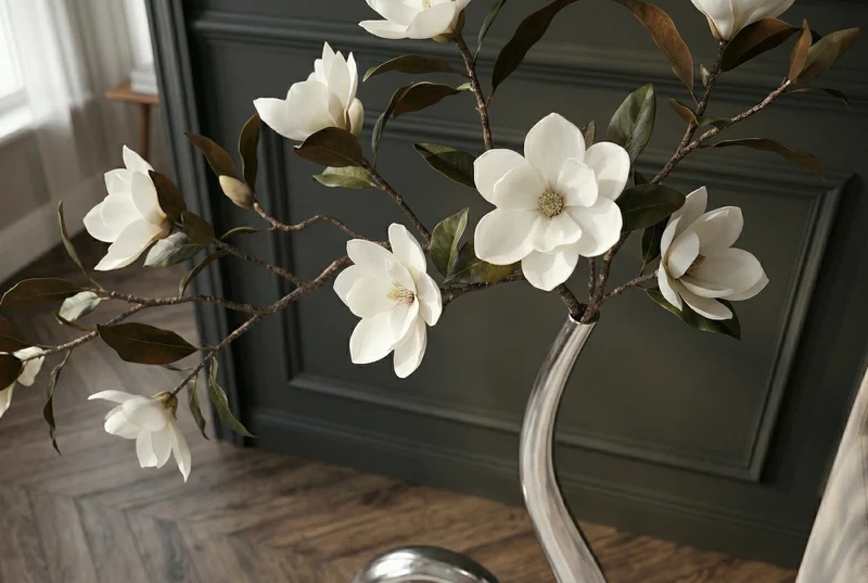 Lot de 2x Vase moderne WAVE XL 106cm aluminium argenté décoration polie