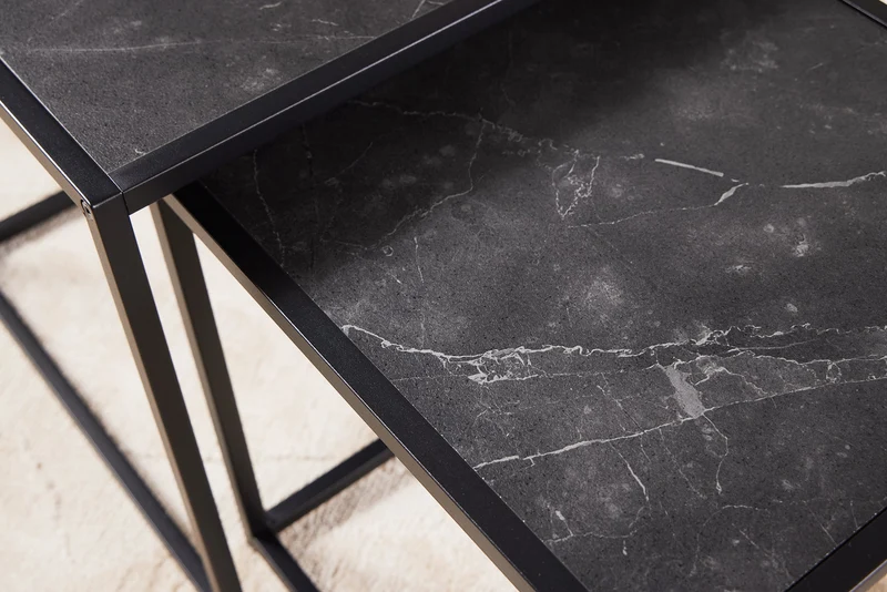 Lot de 2 tables d'appoint SLIM LINE 50cm tables basses en métal graphite