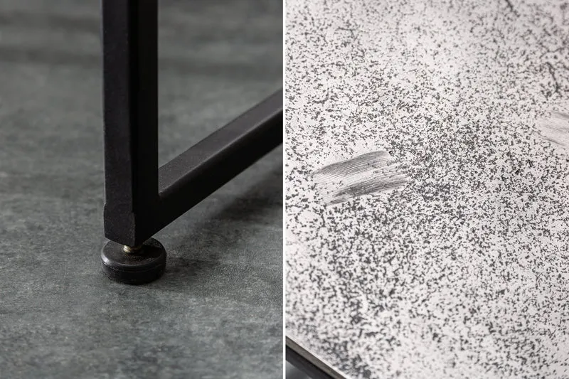Ensemble de 2 tables d'appoint faites à la main ELEMENTS 40 cm table basse argent noir