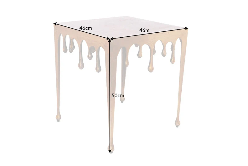 Table basse extravagante LIQUID LINE L 46cm design goutte d'or