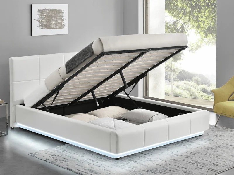 Lit LUMEA – Sommier lumineux avec coffre de rangement