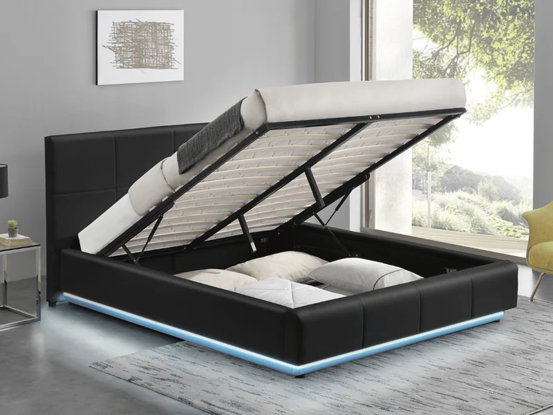 Lit LUMEA – Sommier lumineux avec coffre de rangement