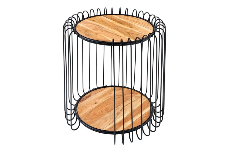 Table d'appoint industrielle TRUE ELEMENTS 50cm en bois massif d'acacia naturel