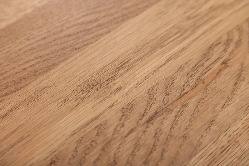 Table basse en bois massif ARCHITECTURE 100cm chêne huilé structure métal noir