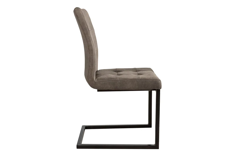 Lot de 2x chaises cantilever design OXFORD structure en fer taupe antique