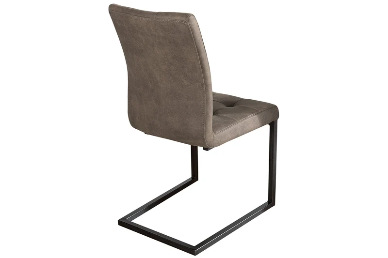 Lot de 2x chaises cantilever design OXFORD structure en fer taupe antique