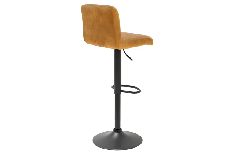 Lot de 2x Tabouret de bar pivotant PORTLAND moutarde velours tabouret de bar avec dossier réglable en hauteur