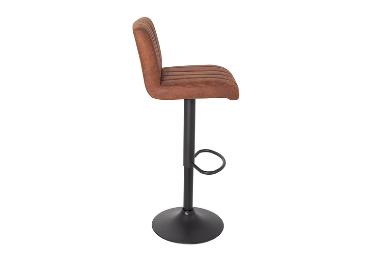 Lot de 2x Tabouret de bar pivotant PORTLAND vintage brun microfibre tabouret de bar avec dossier réglable en hauteur