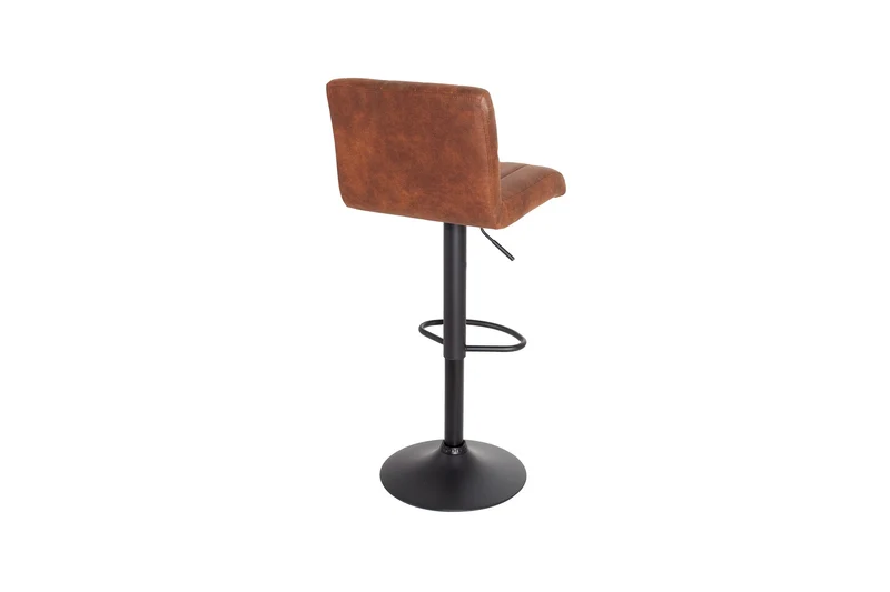 Lot de 2x Tabouret de bar pivotant PORTLAND vintage brun microfibre tabouret de bar avec dossier réglable en hauteur