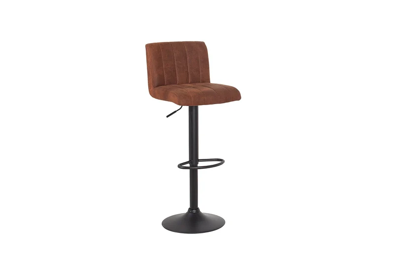 Lot de 2x Tabouret de bar pivotant PORTLAND vintage brun microfibre tabouret de bar avec dossier réglable en hauteur