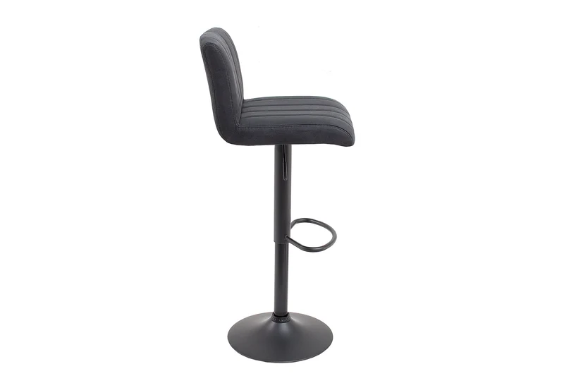 Lot de 2x Tabouret de bar rotatif PORTLAND chaise de bar vintage en microfibre gris avec dossier réglable en hauteur