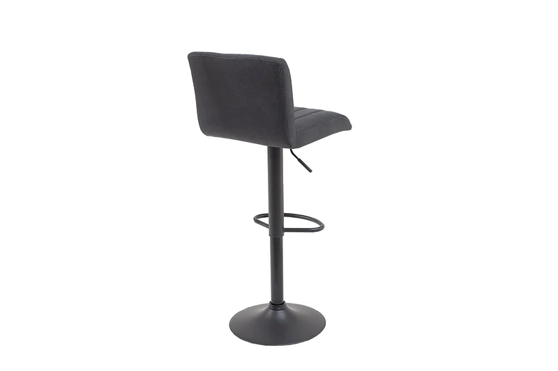 Lot de 2x Tabouret de bar rotatif PORTLAND chaise de bar vintage en microfibre gris avec dossier réglable en hauteur