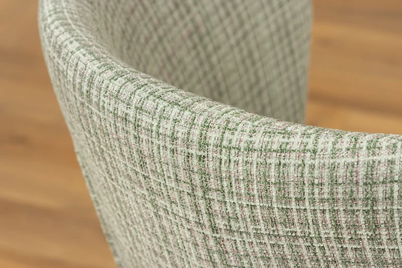Lot de 2x chaises design LYON à carreaux vert-rose Bouclé pieds métal noir
