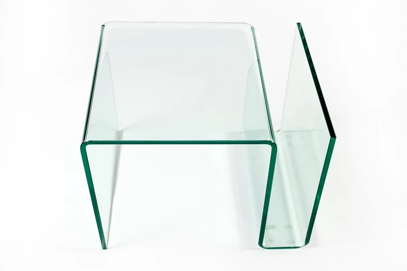 Table basse extravagante en verre FANTOME 50cm table d'appoint avec rangement pour magazines transparente