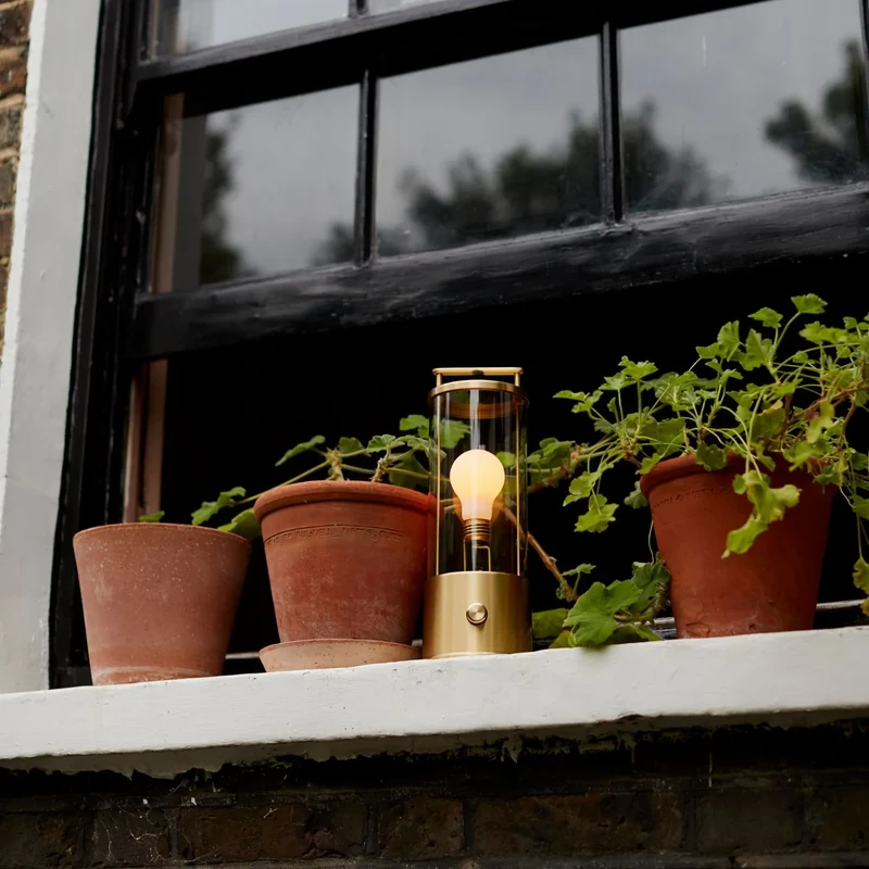 The Muse 1.0 Portable Lamp in Solid Brass Bundle