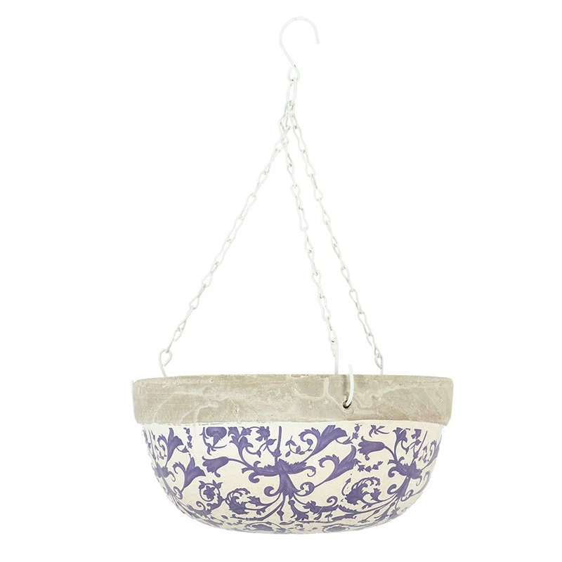Suspension Murale Grand Format – Motif Méditerranéen Bleu & Blanc