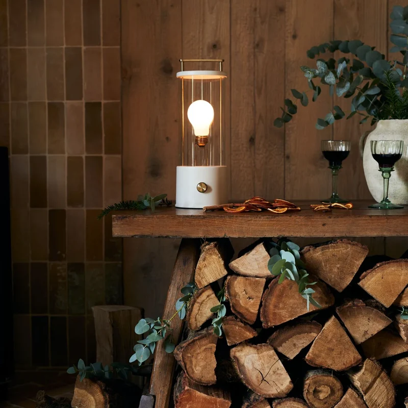 The Muse 2.0 Portable Lamp in Candlenut White
