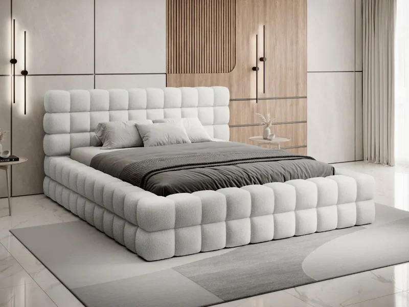 Lit coffre design rembourré - CAMILLE