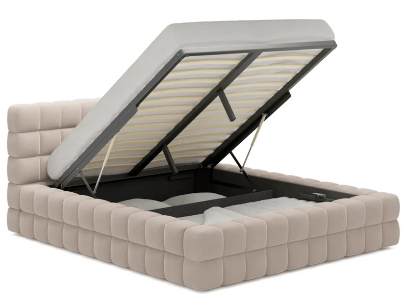 Lit coffre design rembourré - CAMILLE