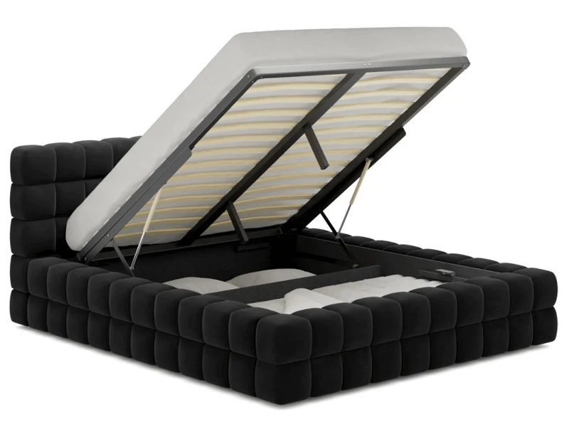 Lit coffre design rembourré - CAMILLE