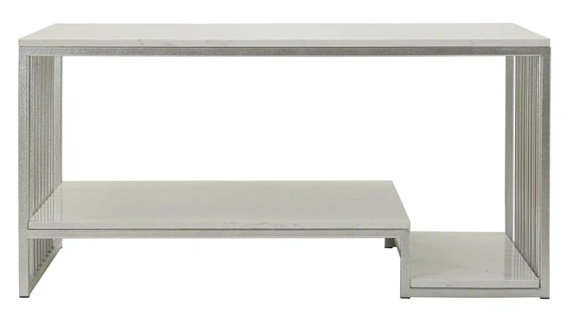 Table basse rectangulaire avec base en métal et plateau en marbre – Collection Kayseri