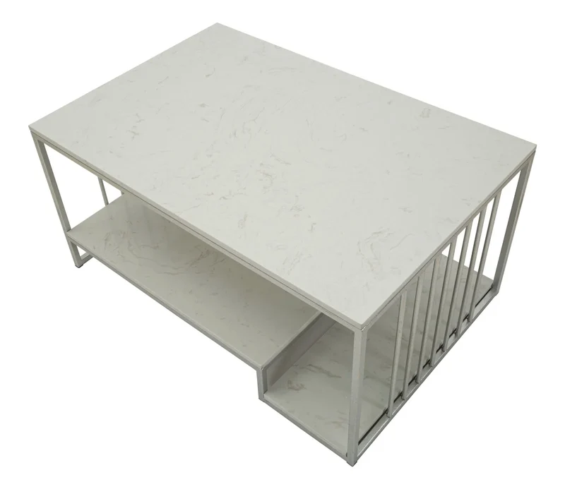 Table basse rectangulaire avec base en métal et plateau en marbre – Collection Kayseri