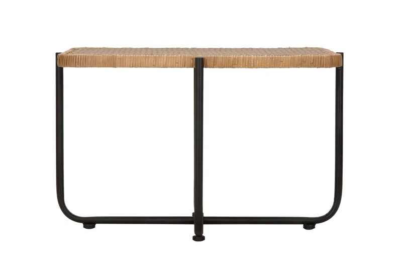 Table basse rectangulaire avec plateau en bois et structure en métal – Style Cebu
