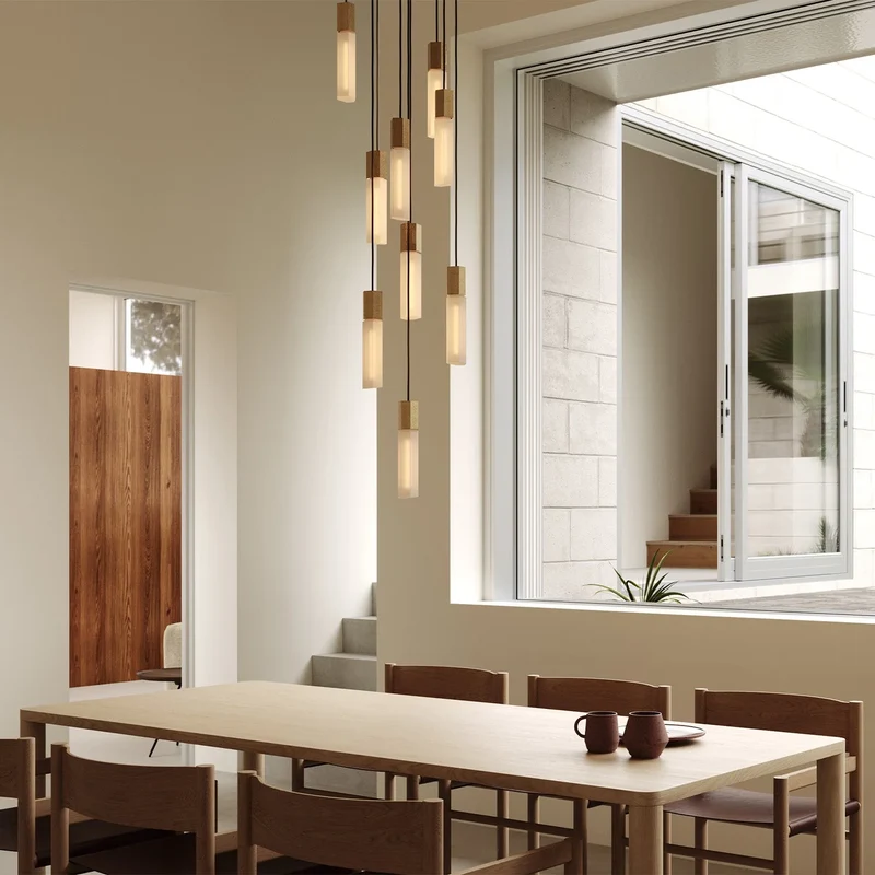 The Original Basalt Nine Pendant in Brass