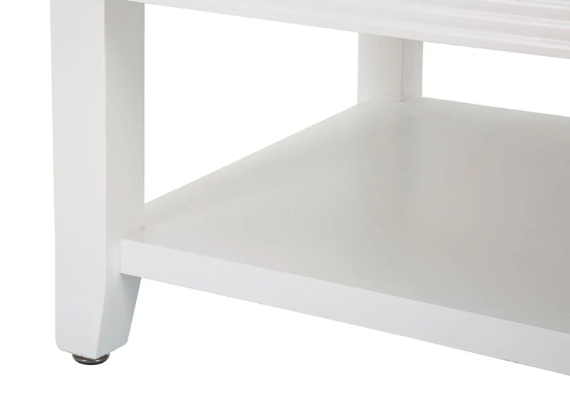 Table basse rectangulaire blanche