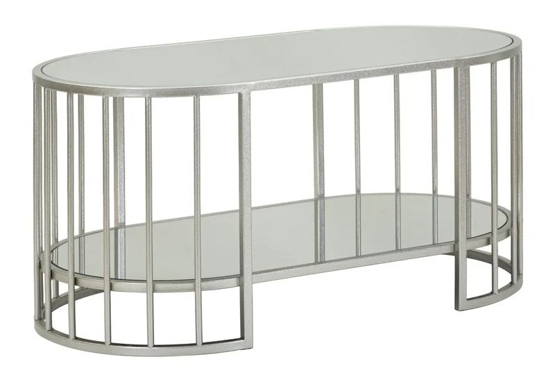 Table basse rectangulaire en verre avec cadre en métal – Smirne Modern