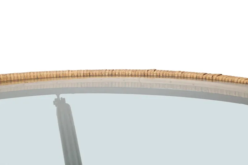 Table basse ronde avec base en rotin – Saint Barth Rotondo