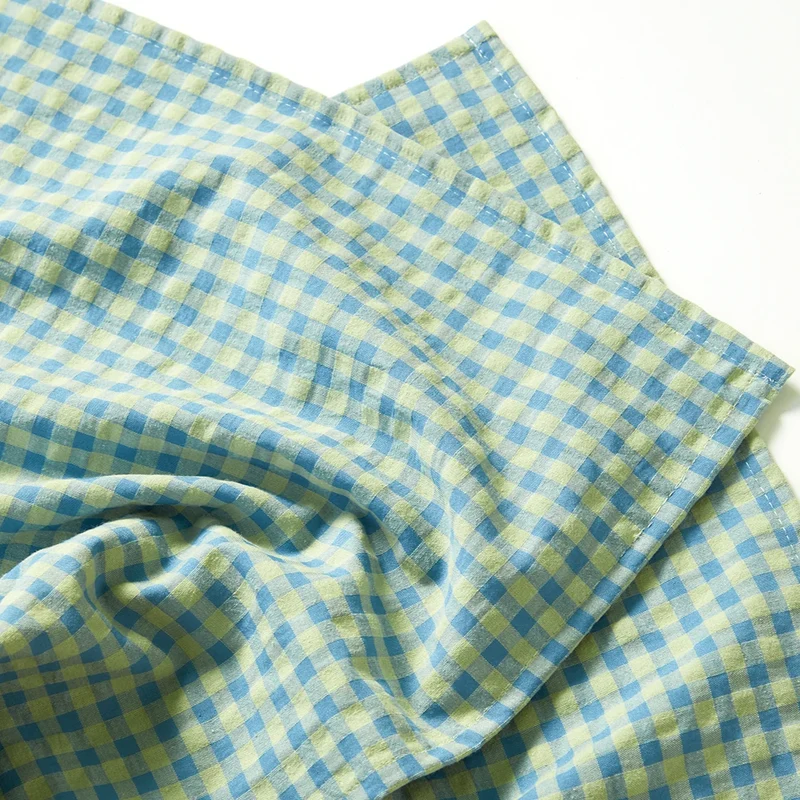 Lot de 2 serviettes de table " un petit creux " - Vichy Tilleul