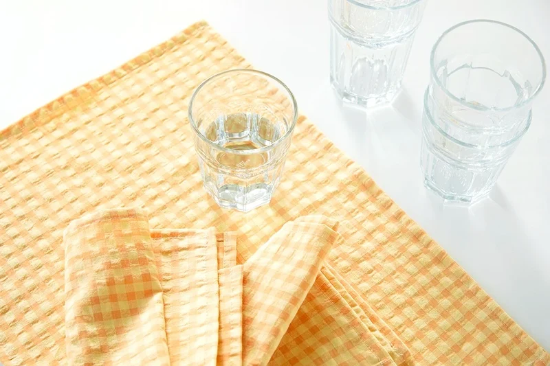 Lot de 2 sets de table " bon app' " - Vichy Citron