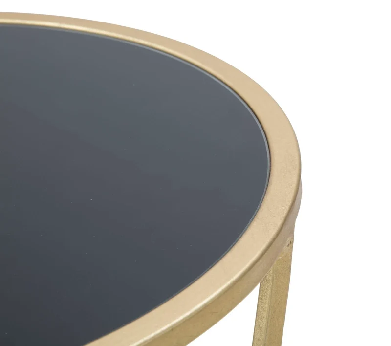 Table ronde sur pied avec base dorée – Support moderne pour plantes