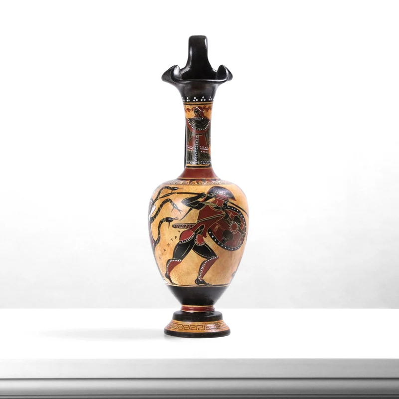 Vase grec avec Athéna à figures noires