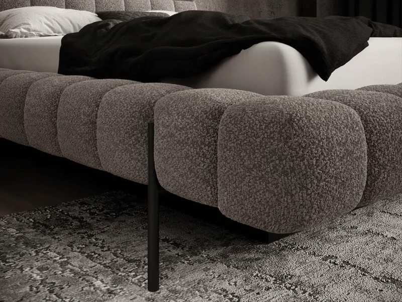 Lit coffre rembourré design - NALA
