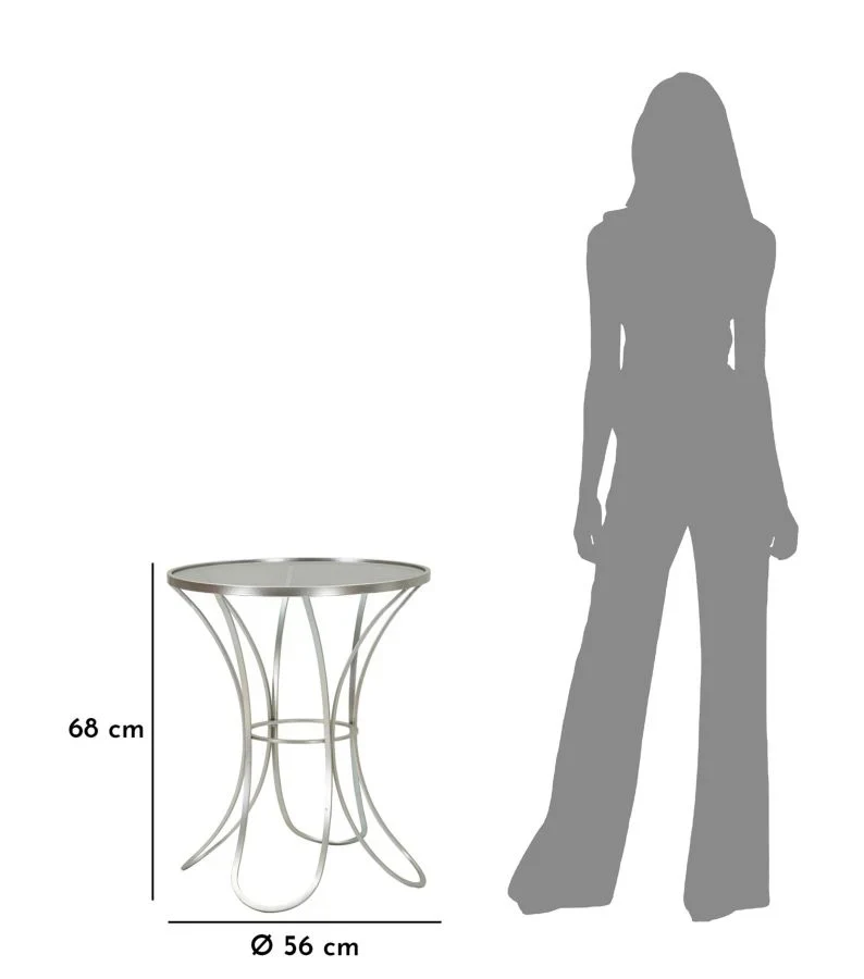 Table basse ronde en verre avec piètement décoratif – Collection Trixy