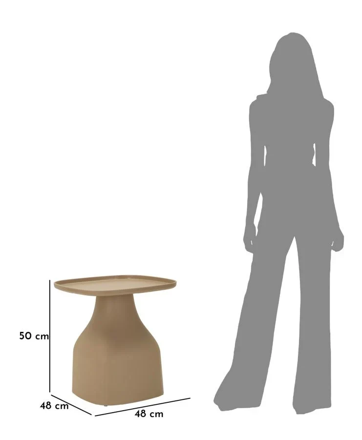 Table basse ronde grise avec piètement géométrique – Gea Design contemporain