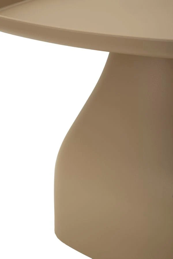 Table basse ronde grise avec piètement sculptural – Gea Modern Accent