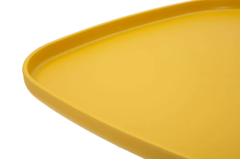 Table basse ronde jaune avec piètement géométrique – Gea Modern Design