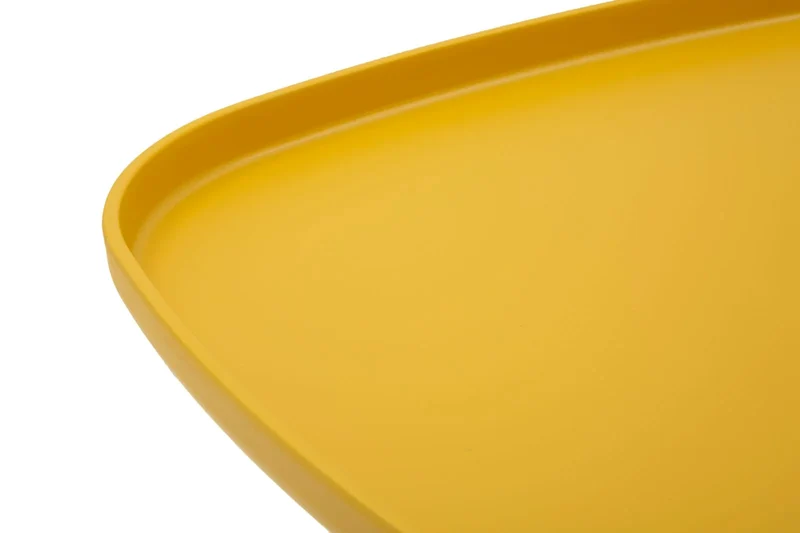 Table basse ronde jaune avec piètement sculptural – Gea Accent Table