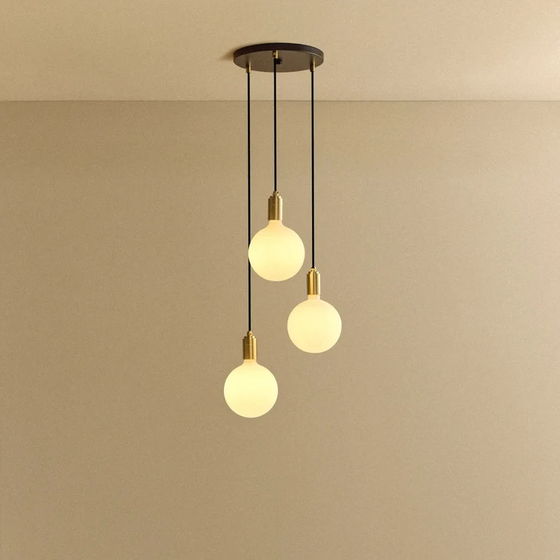 Triple Pendant in Brass + Sphere IV