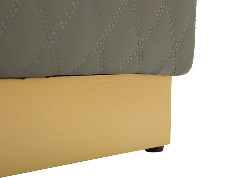 Tabouret carré rembourré avec base dorée – Sharon Modern Accent