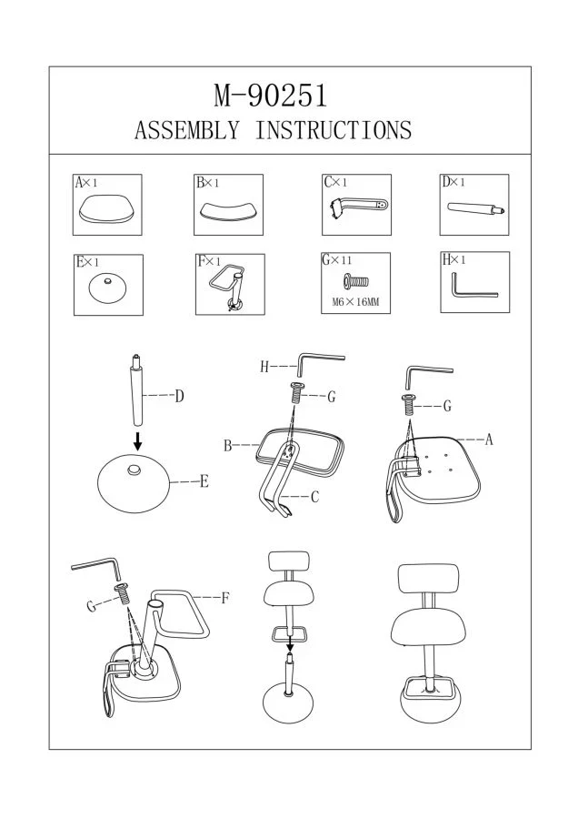 Tabouret de bar blanc réglable avec élévateur – Collection Light