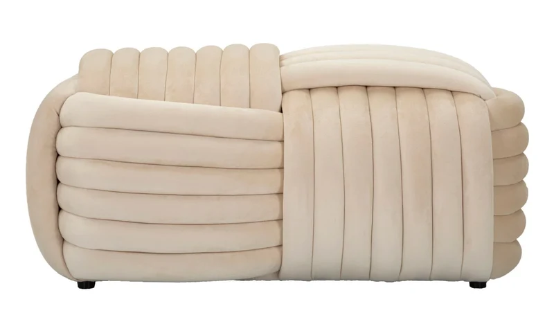 Banc en velours crème – Siège rembourré Sofy