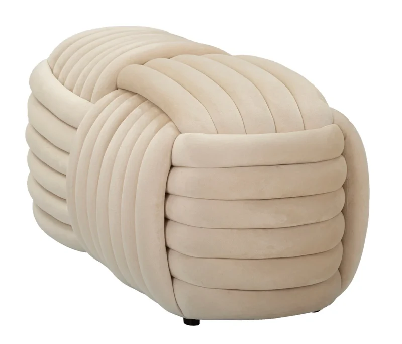 Banc en velours crème – Siège rembourré Sofy