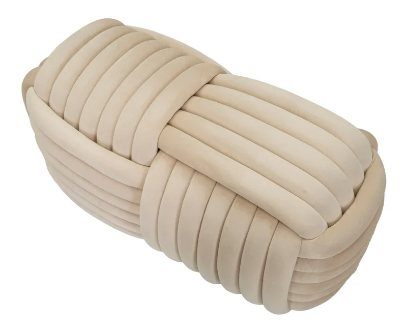 Banc en velours crème – Siège rembourré Sofy