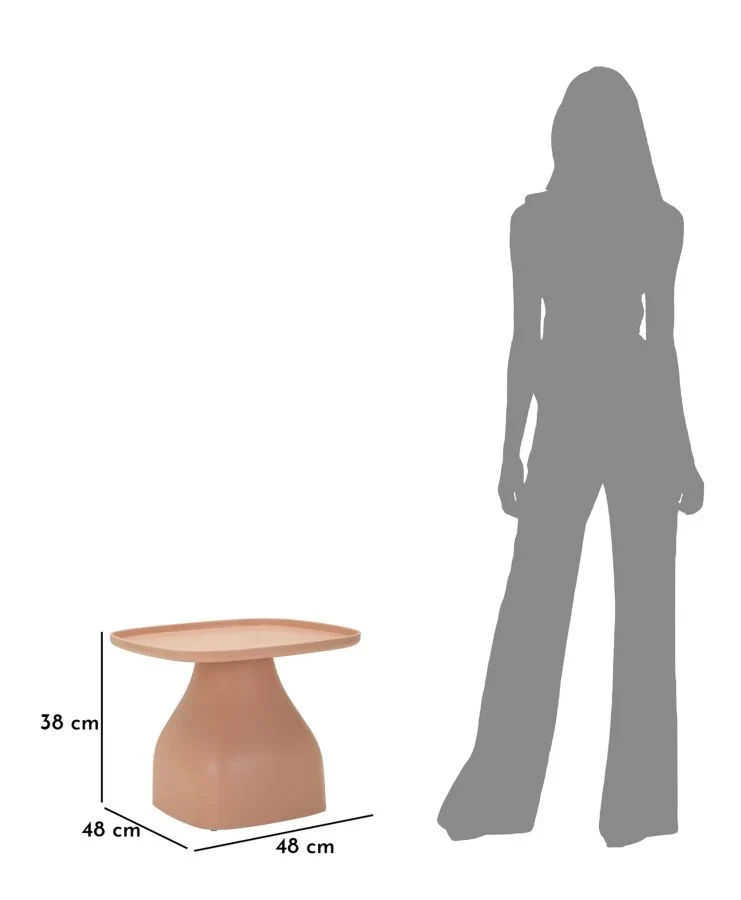 Table basse ronde rose avec piètement sculptural – Gea Modern Accent