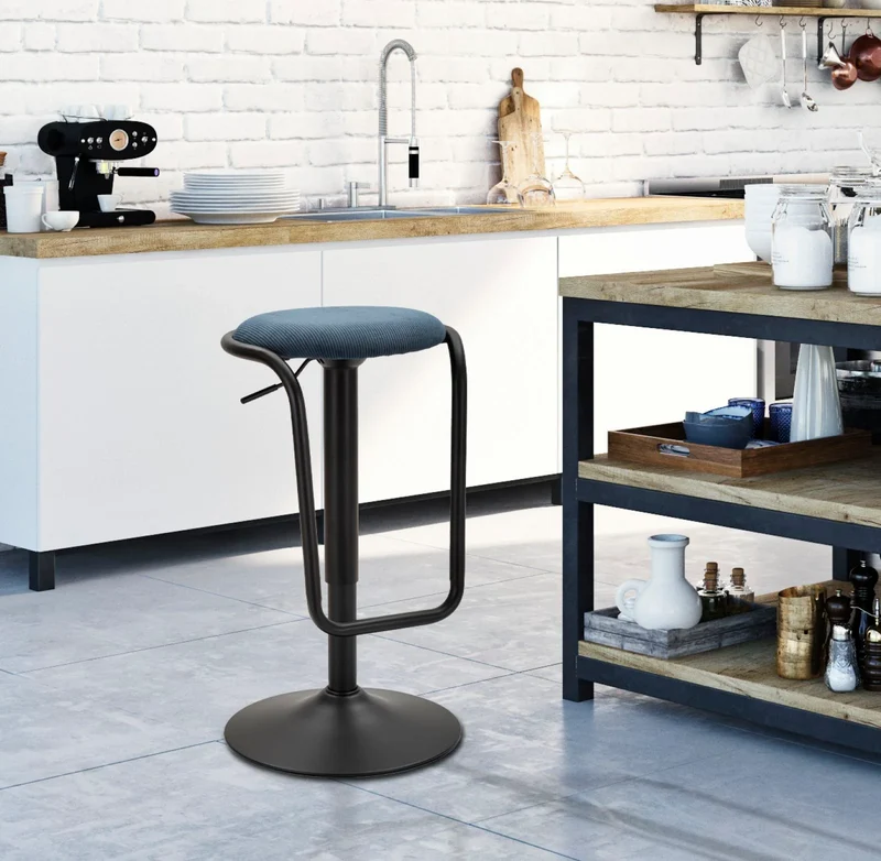 Tabouret de bar réglable bleu marine avec élévateur – Destiny Modern Design